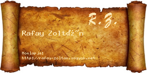 Rafay Zoltán névjegykártya